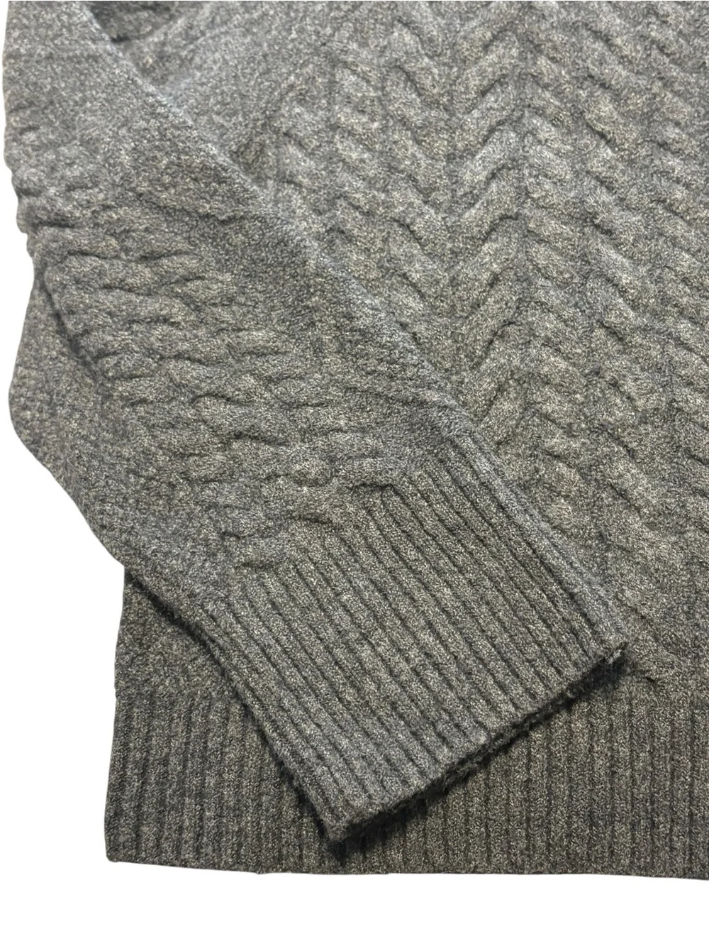 J. Crew Cable Knit Rollneck Sweater in Supersoft Yarn Size Small Gray Cozy Fall